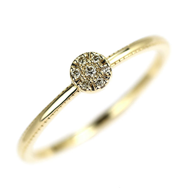 アガット K10YG ダイヤモンド リング 0.08ct