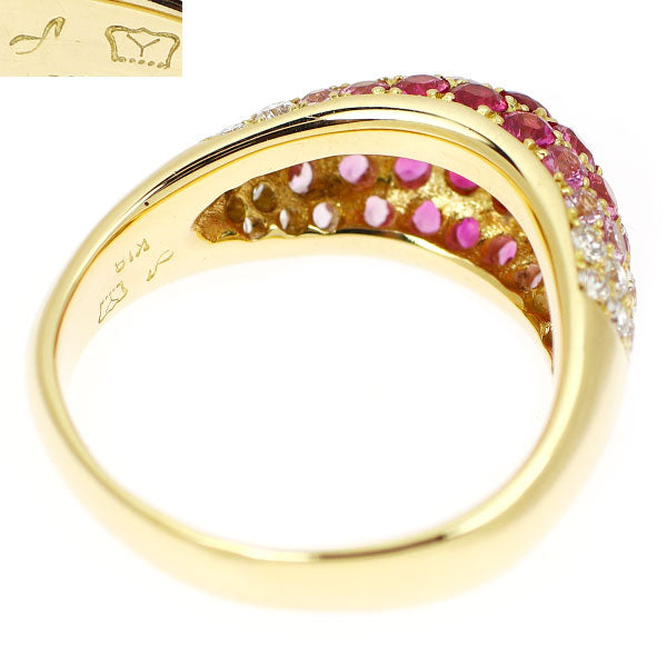 アトリエアル K18YG ピンクサファイア ダイヤモンド リング 1.72ct D0.30ct ラヴィアンローズ