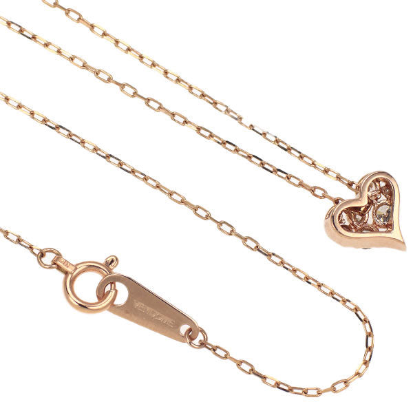 ヴァンドーム青山 K18PG ダイヤモンド ペンダントネックレス 0.15ct ハート