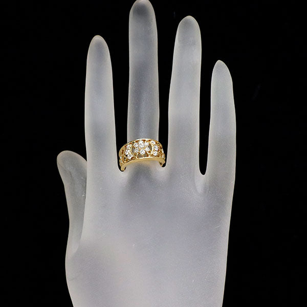 ミキモト K18YG ダイヤモンド リング 0.77ct フラワー