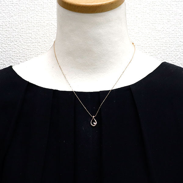 組曲 K10PG ダイヤモンド ペンダントネックレス 0.06ct