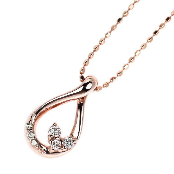 組曲 K10PG ダイヤモンド ペンダントネックレス 0.06ct