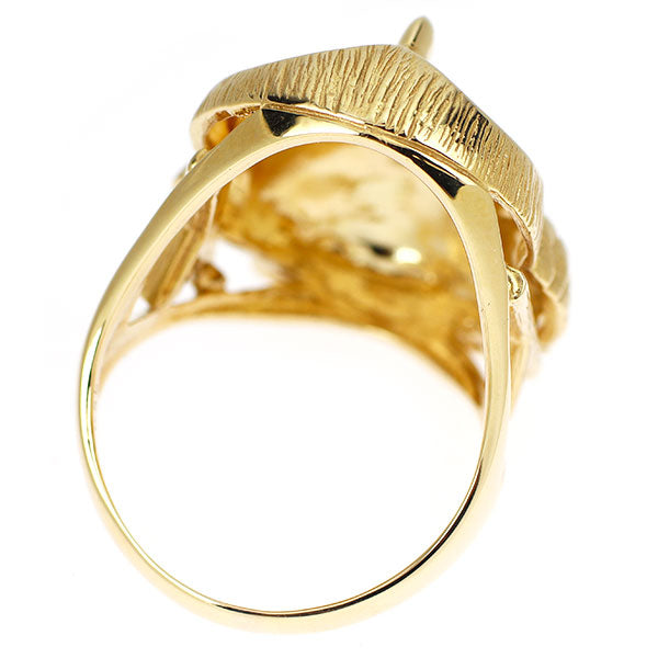 K18YG ルビー ダイヤモンド リング 0.25ct D0.35ct フクロウ