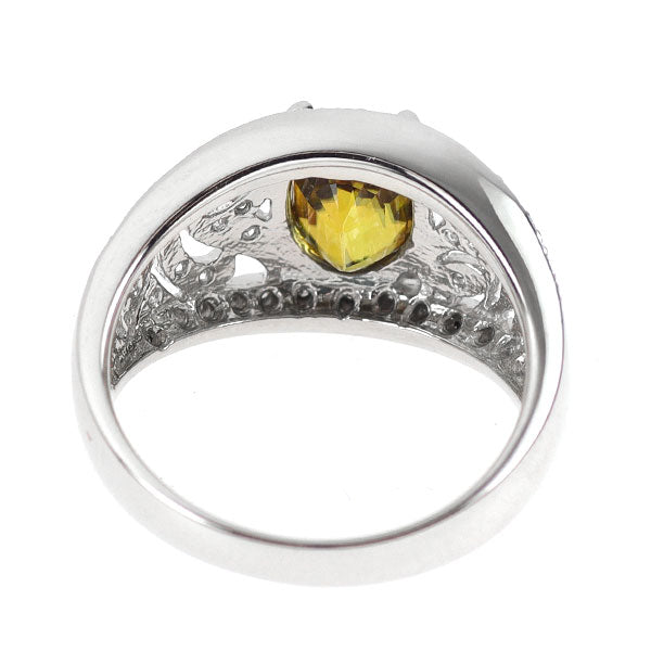 希少 Pt900 スフェーン ダイヤモンド リング 2.04ct D0.19ct