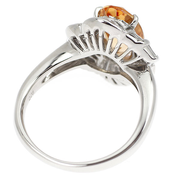 Pt900 インペリアルトパーズ ダイヤモンド リング 3.12ct 0.76ct
