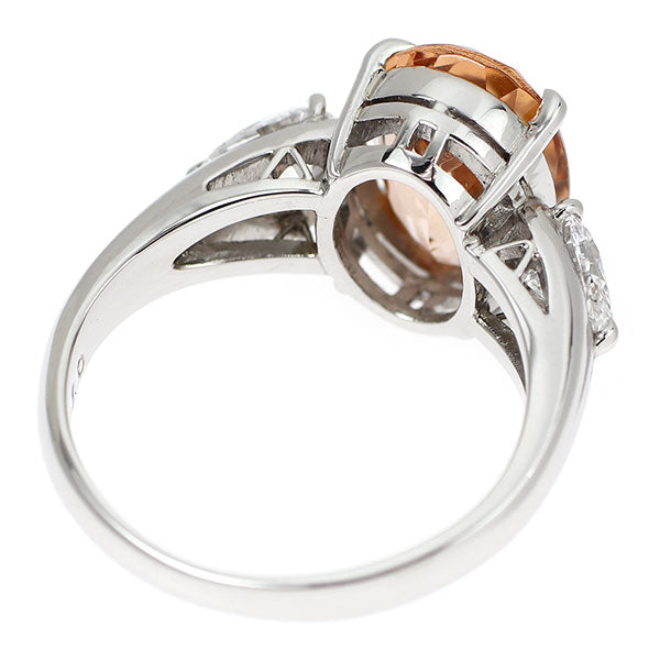 Pt900 インペリアルトパーズ ダイヤモンド リング 3.45ct D0.71ct