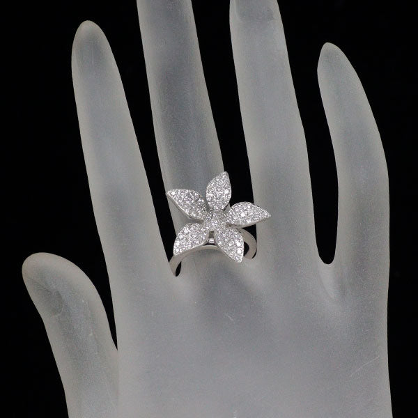 K18WG ダイヤモンド リング 0.95ct フラワー パヴェ