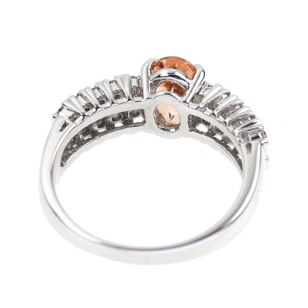 Pt900 インペリアル トパーズ ダイヤモンド リング 1.53ct D0.51ct