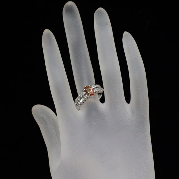 Pt900 インペリアル トパーズ ダイヤモンド リング 1.53ct D0.51ct
