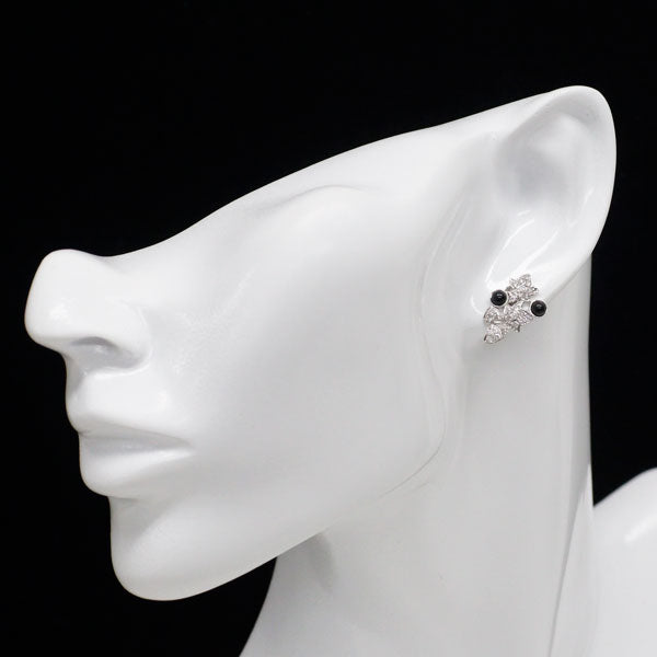 Pt900 オニキス ダイヤモンド ピアス D0.50ct
