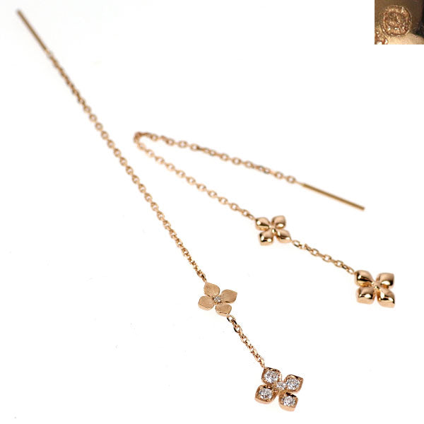 ローズヴィフ K18PG ダイヤモンド アメリカンピアス 0.28ct  フラワー