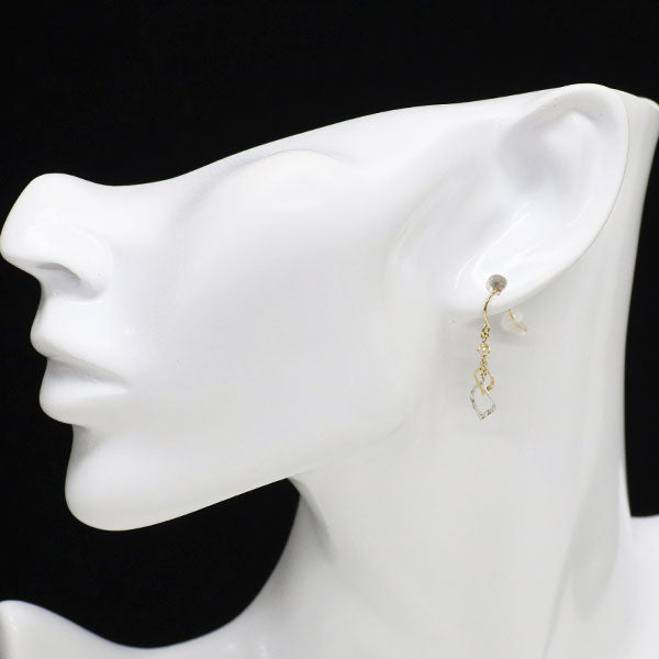 新品 K18YG/WG ダイヤモンド ピアス 0.06ct