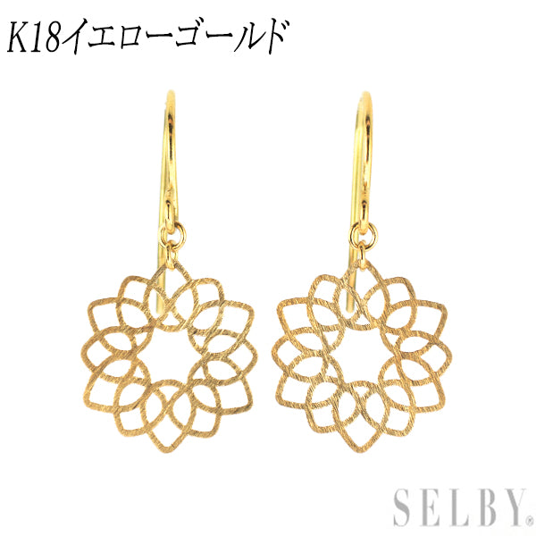 新品 K18YG ピアス フラワー