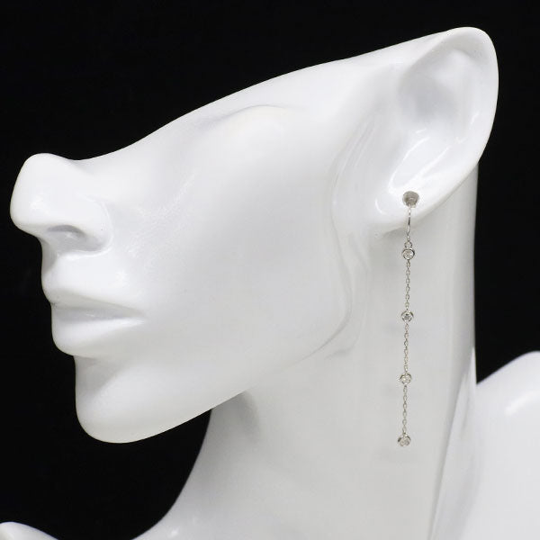 新品 K18WG ダイヤモンド ステーション ピアス 0.50ct