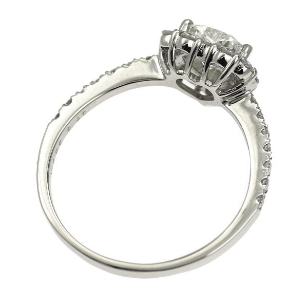 新品 Pt900 ハートシェイプ ダイヤモンド リング 0.606ct G VS1 D0.40ct