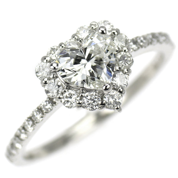 新品 Pt900 ハートシェイプ ダイヤモンド リング 0.606ct G VS1 D0.40ct