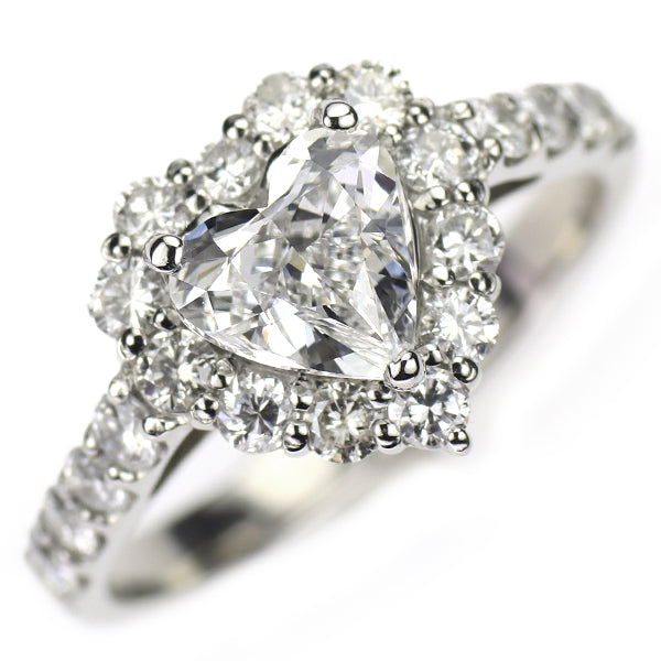新品 Pt900 ハートシェイプ ダイヤモンド リング 1.008ct E VS2 D0.80ct