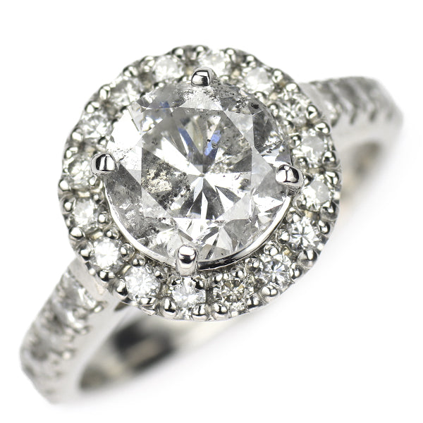 新品 Pt900 ダイヤモンド リング 2.026ct H I2 Fair D0.85ct
