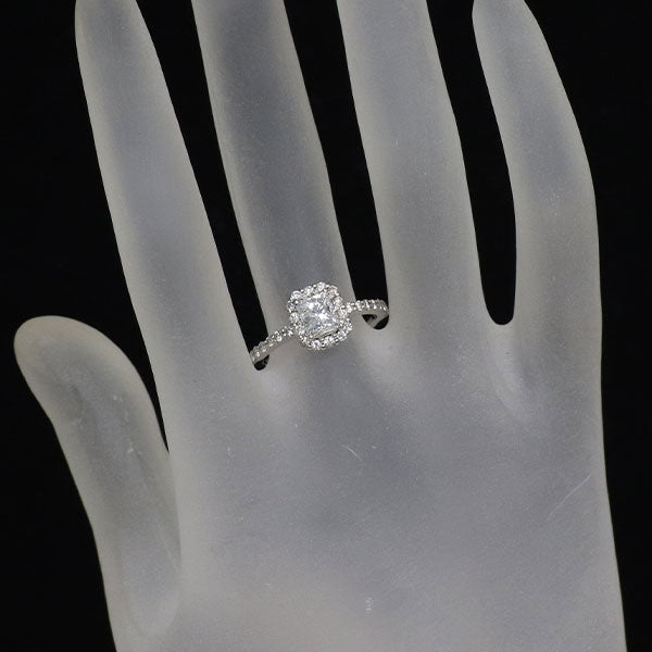 新品 Pt950 プリンセスカット ダイヤモンド リング 1.013ct E VS2 D0.48ct