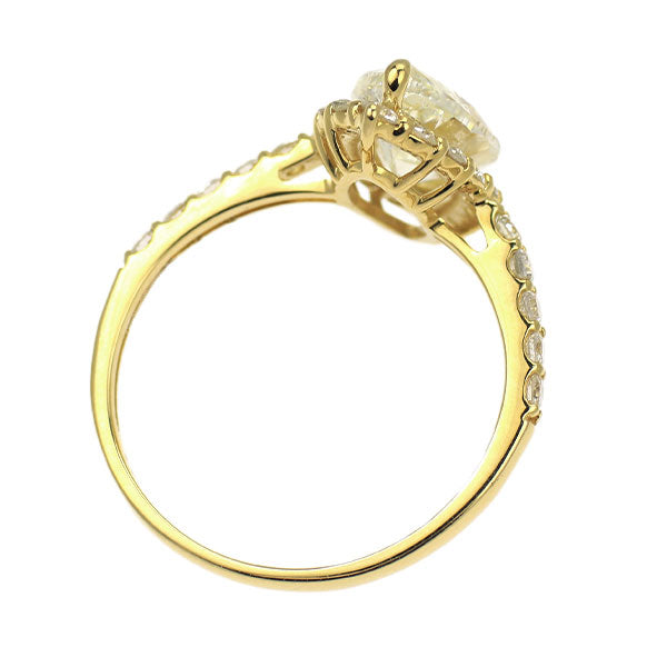 新品 K18YG マーキスカット ダイヤモンド リング 2.020ct L I1 D0.63ct