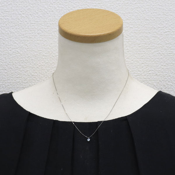 新品 Pt850 ストリングホール トリートアイスブルー ダイヤモンド ペンダントネックレス 0.214ct FGB SI2