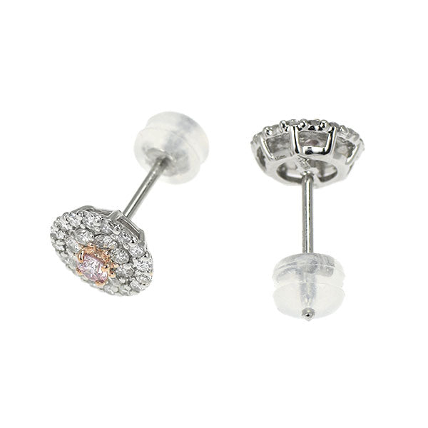 新品 希少 Pt900 天然ピンク ダイヤモンド ピアス 0.115ct FLPP SI1-2 D0.80ct