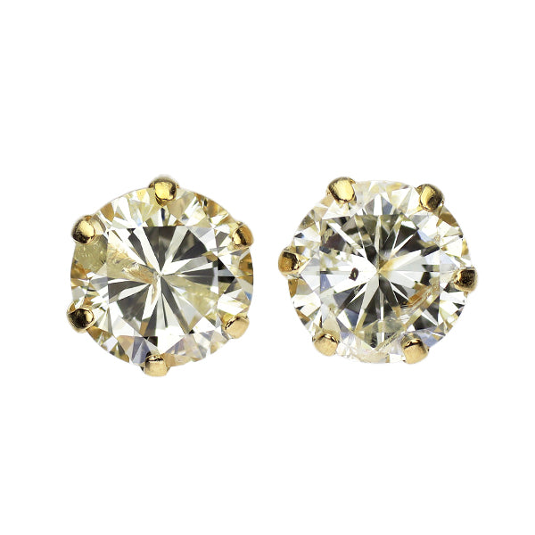 新品 K18YG ダイヤモンド ピアス 1.463ct L/M I1-2 G/Poor