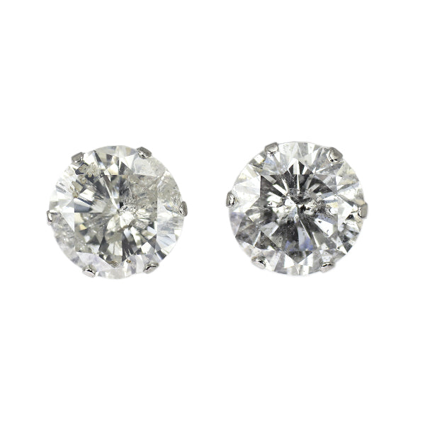 新品 Pt900 ダイヤモンド ピアス 1.923ct G/I I2 VG/Fair