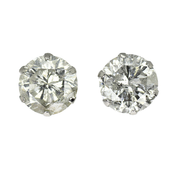 新品 Pt900 ダイヤモンド ピアス 2.165ct H/J I2 G/Fair
