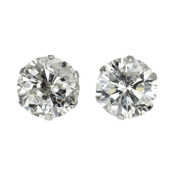 新品 Pt900 片側LDH ダイヤモンド ピアス 2.197ct H/J I2 VG/G
