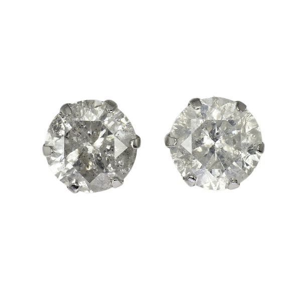 新品 Pt900 ダイヤモンド ピアス 2.129ct I/J I2 G/Fair