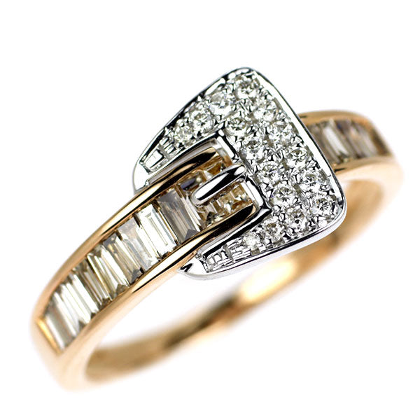 K18WG/PG ダイヤモンド リング 0.55ct