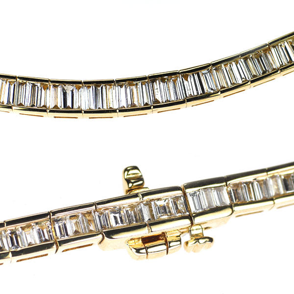 K18YG バケットカット ダイヤモンド テニス ネックレス 10.49ct