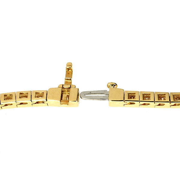 K18YG バケットカット ダイヤモンド テニス ネックレス 10.49ct