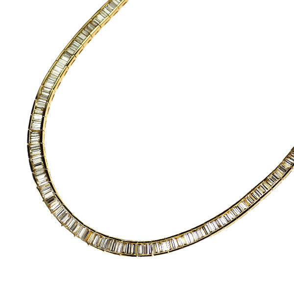 K18YG バケットカット ダイヤモンド テニス ネックレス 10.49ct