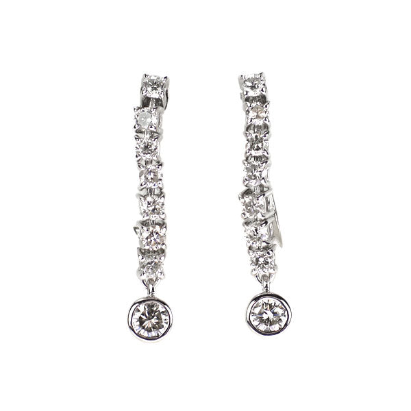 K18WG/ K14WG ダイヤモンド イヤリング 0.50ct