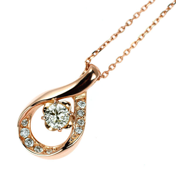 K18PG ダイヤモンド ペンダントネックレス 0.160ct D0.05ct