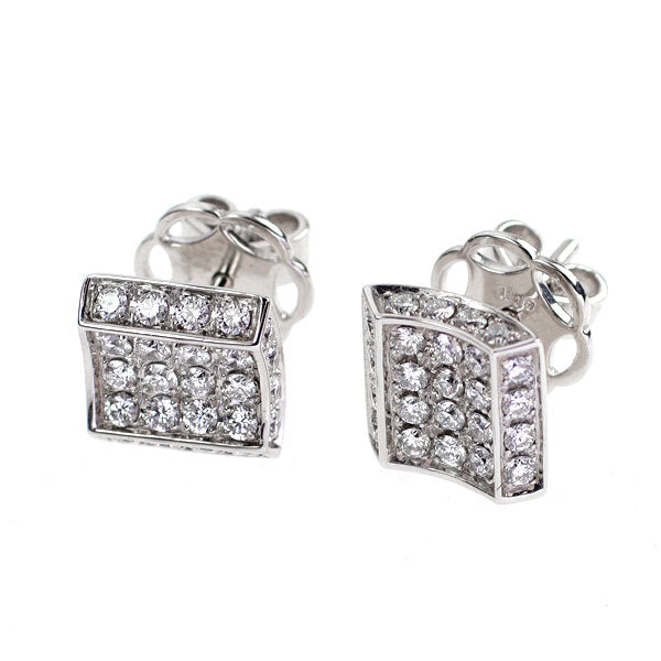 K18WG ダイヤモンド ピアス 1.08ct パヴェ