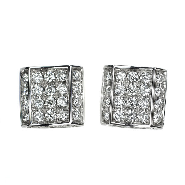 K18WG ダイヤモンド ピアス 1.08ct パヴェ