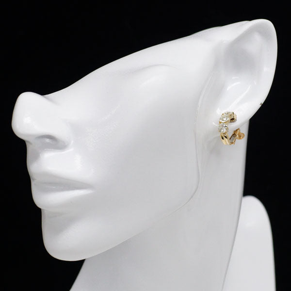 K18YG H&C ダイヤモンド イヤリング 2.020ct フープ