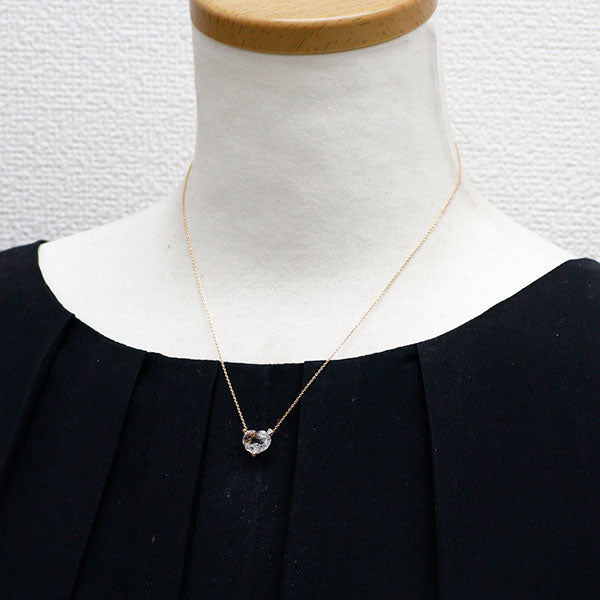 ポンテヴェキオ K18PG クオーツ ダイヤモンド ペンダントネックレス 2.50ct D0.008ct ハート