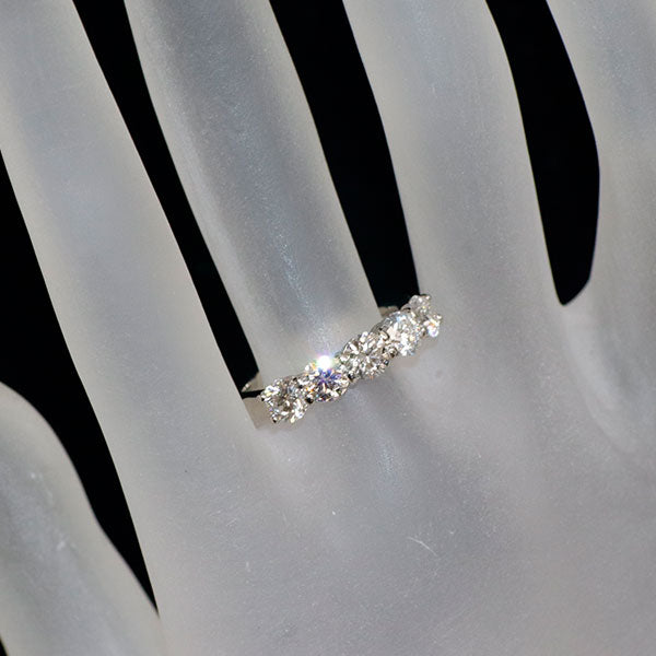 新品 Pt950 最高級ダイヤモンド リング D1.559ct D IF 3EXH&C 究極のハーフエタニティ 【エスコレ】