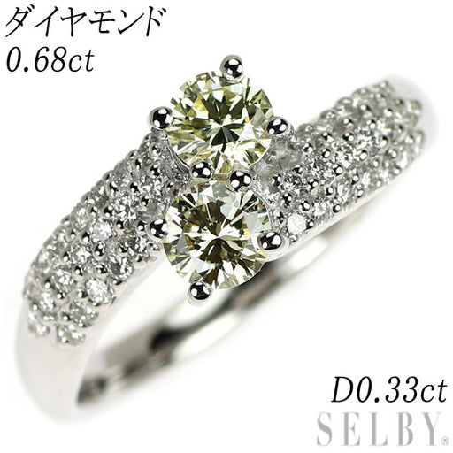 Pt900 ダイヤモンド リング 0.68ct D0.33ct — セルビー