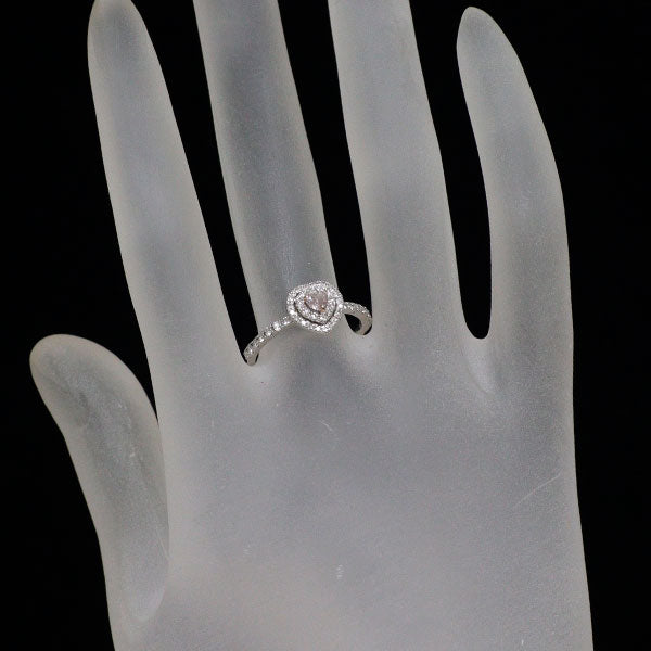 希少 Pt950/K18PG ハートシェイプ 天然ピンクダイヤモンド リング 0.146ct FLPP SI2 D0.32ct