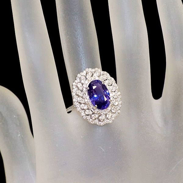 K18WG 非加熱カラーチェンジバイオレットサファイア ダイヤモンド