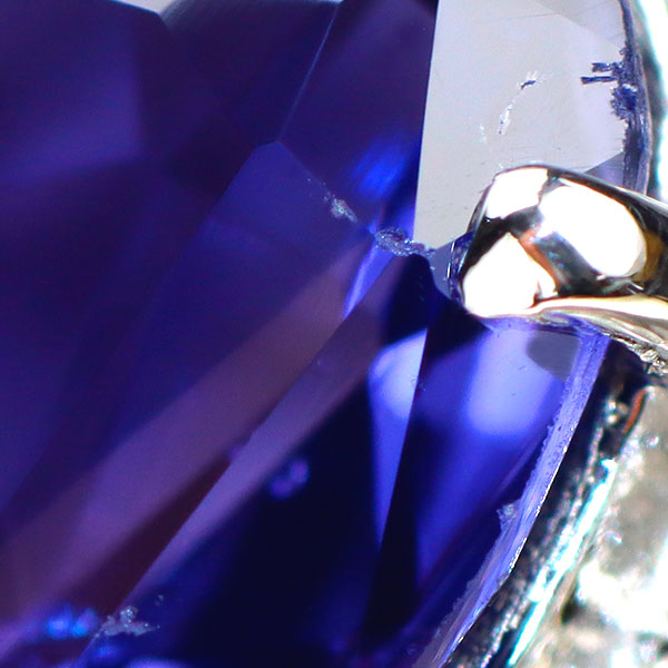 K18WG 非加熱カラーチェンジバイオレットサファイア ダイヤモンド リング 4.15ct D0.84ct