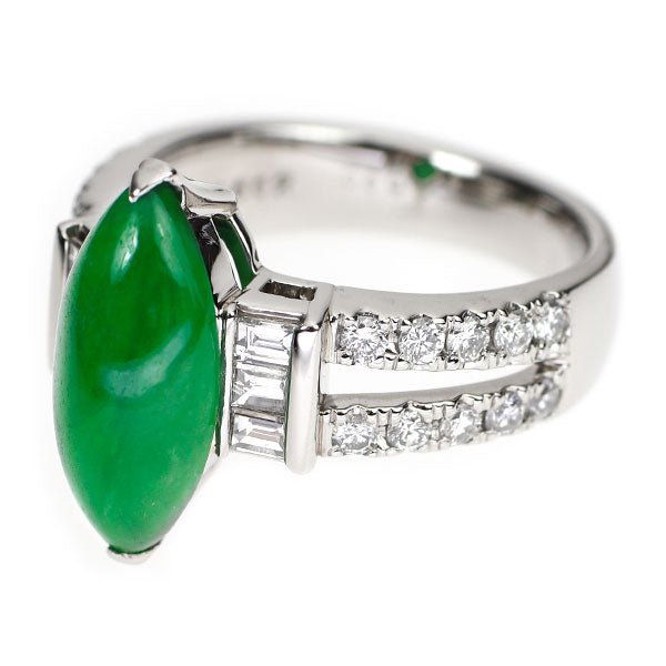 Pt900 翡翠 ダイヤモンド リング 4.002ct D0.80ct