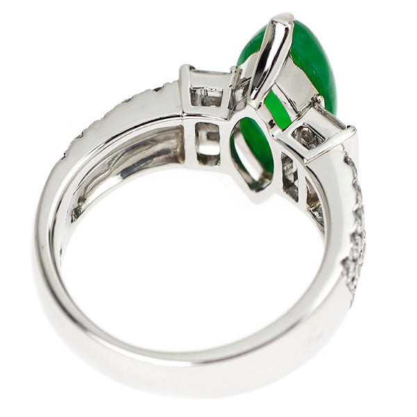 Pt900 翡翠 ダイヤモンド リング 4.002ct D0.80ct