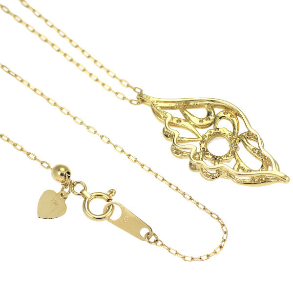 K18YG ローズカット ダイヤモンド ペンダントネックレス 0.20ct D0.22ct