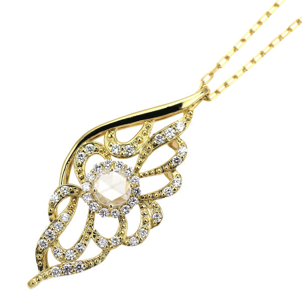 K18YG ローズカット ダイヤモンド ペンダントネックレス 0.20ct D0.22ct